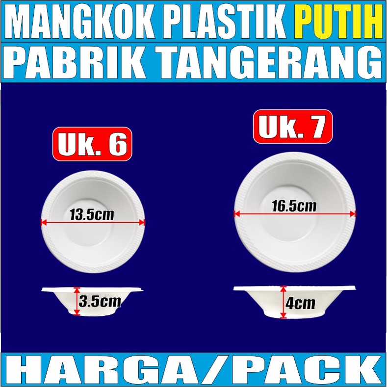 Jual Mangkok Plastik Putih M Uk Sedang Mangkok M Uk Besar Per Pack Mangkok Makan Sekali