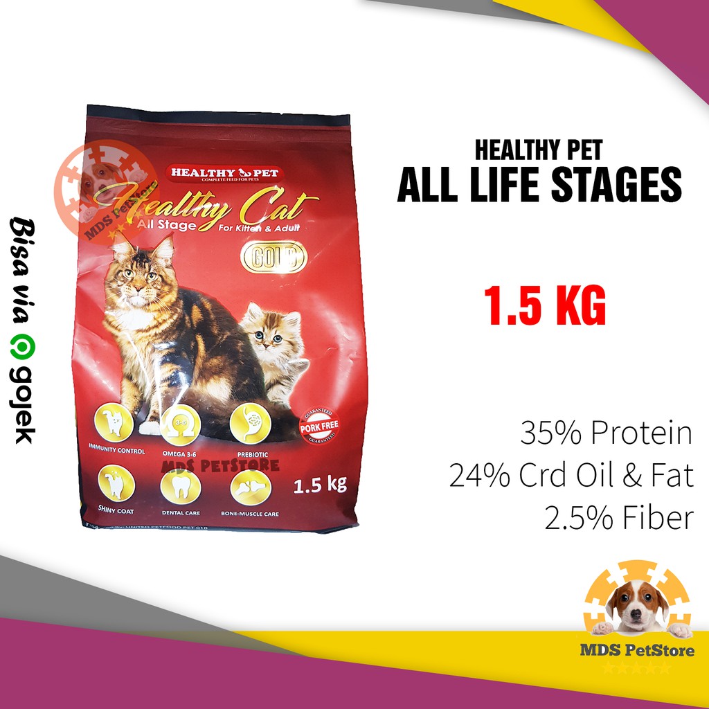 Jual Healthy Pet Cat Food 1.5 kg Pork Free | healty adult and kitten