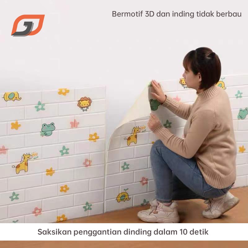 Jual [COD] Wallpaper Dinding Foam 3D Motif Wall Sticker Batu Bata Batik ...