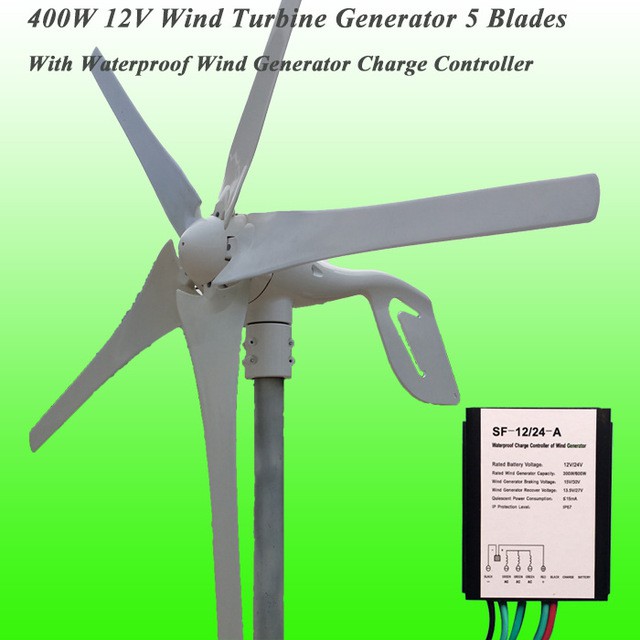 Jual paket kincir angin wind turbine wind generator 12/24V AC 400W max ...