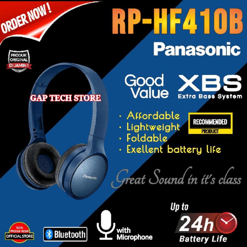 Panasonic RP HF410B RPHF410B HF410 Wireless Stereo Headphone Original