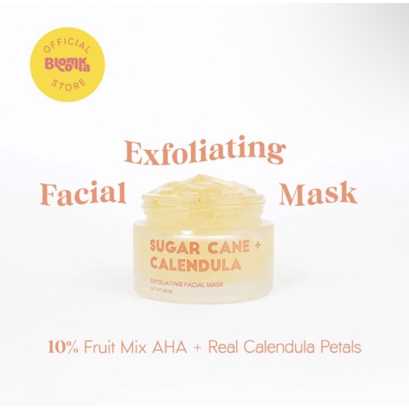 Jual Bloomka Sugar Cane + Calendula Exfoliating Gel Mask (Komedo, Milia