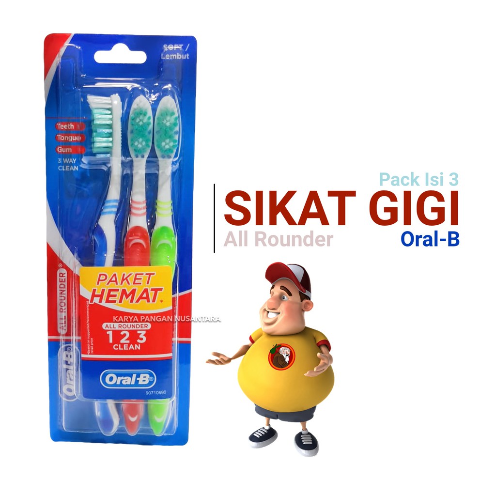 Jual ORAL-B SIKAT GIGI ALL ROUNDER PAKET HEMAT ORAL B SIKAT GIGI 3S ...