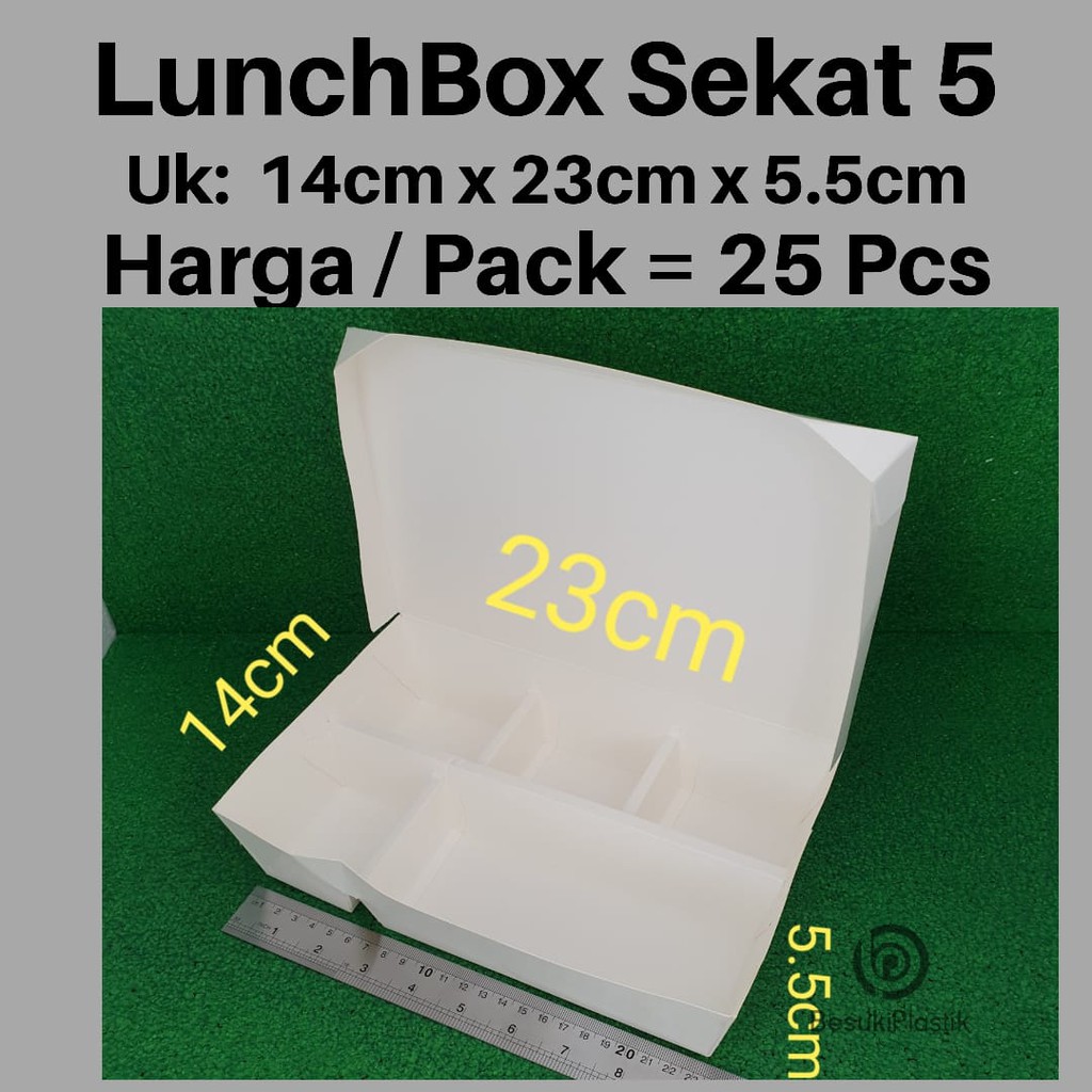 Jual Paper Lunchbox Sekat Polos Food Grade Laminated Box Nasi Kertas Dus Nasi Catering Box