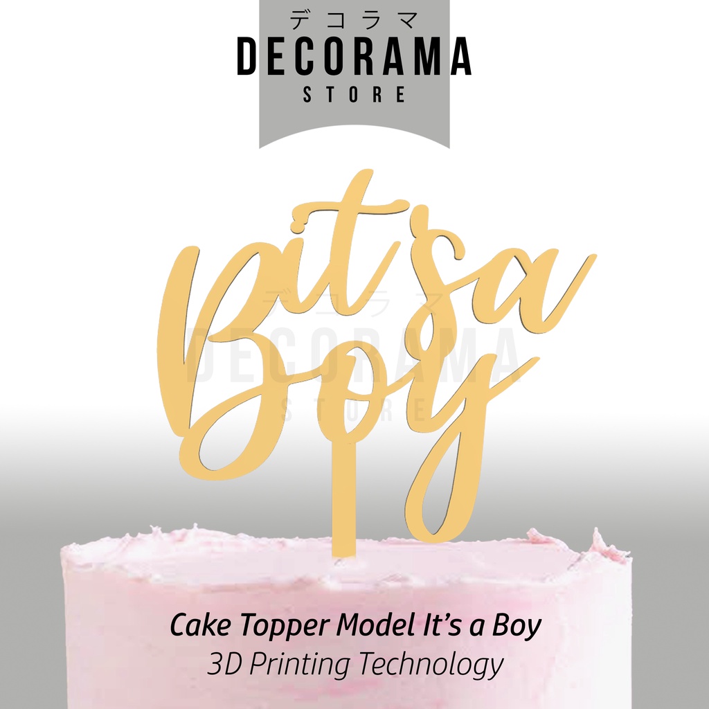 Jual Cake Topper Model It's a Boy/It's a Girl (Full Colour) | Shopee ...