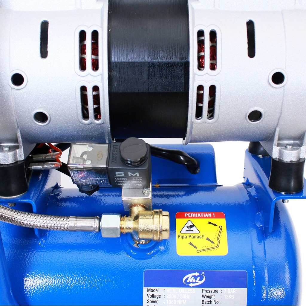 Jual H&L 1 HP 9L Oiless Compressor Kompresor Angin Listrik Air ...