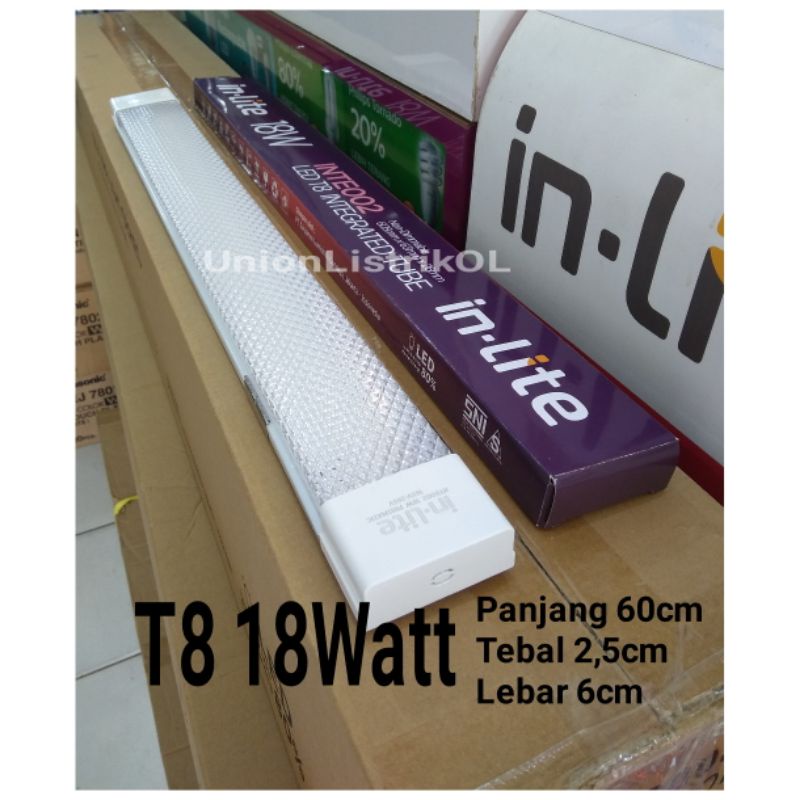 Jual Inlite INTE002 Lampu TL T8 18w Putih CDL 6500K Panjang 60cm ...