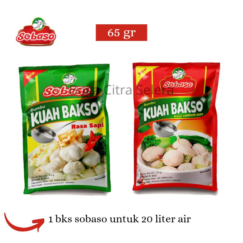 Jual Bumbu Kuah Bakso Sumsum Sapi Sobaso 65 Gr Shopee Indonesia