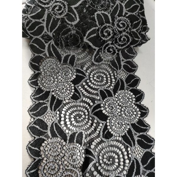 Jual renda Stretch/renda karet lebar 18cm | Shopee Indonesia