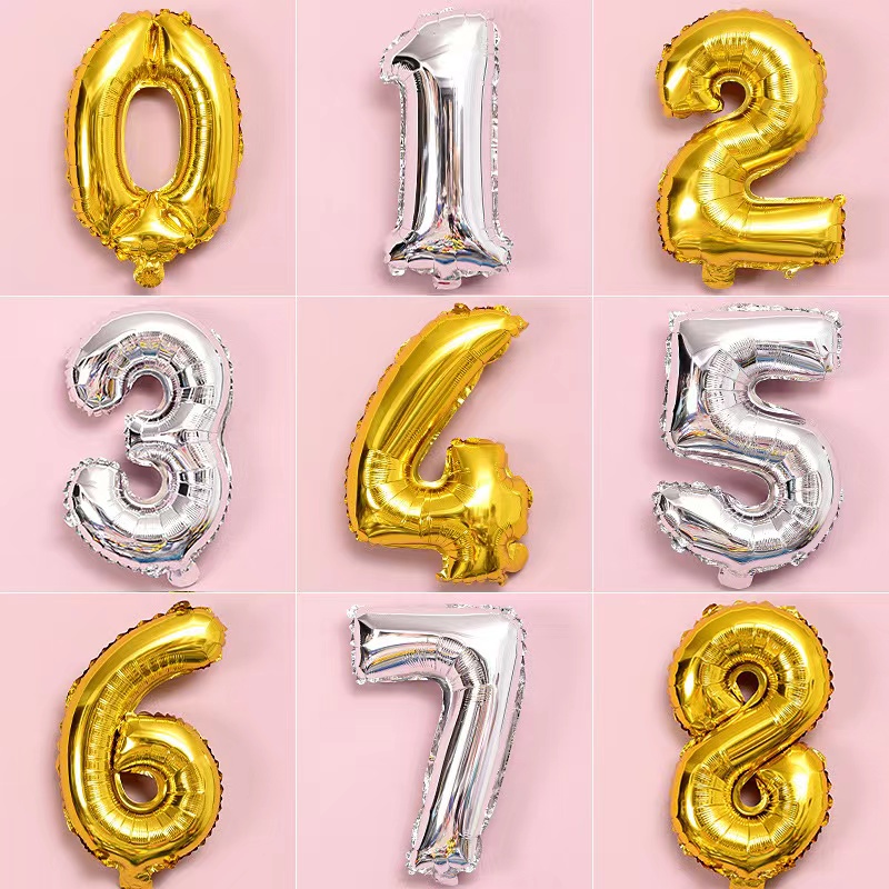 Jual 100cm Balon Foil Angka Silver / Balon Angka Silver / Balon Foil