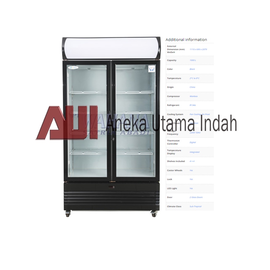 Jual STARCOOL UF-1000B DISPLAY COOLER/SHOWCASE/LEMARI PENDINGIN/KULKAS ...