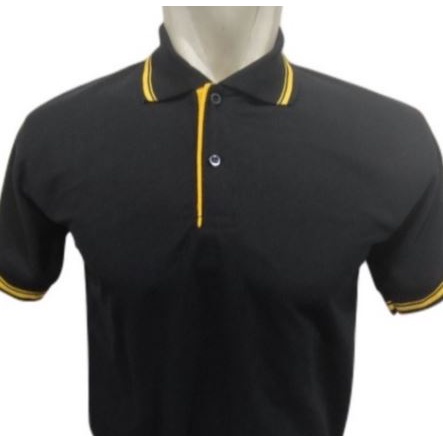 Jual Kaos Poloshirt Polos Berkerah Murah Lengan Pendek Hitam list ...
