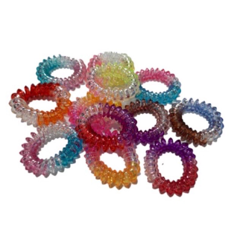 Jual IKAT RAMBUT SPIRAL isi 12pcs KUNCIR KABEL TELEPON KUNCIRAN