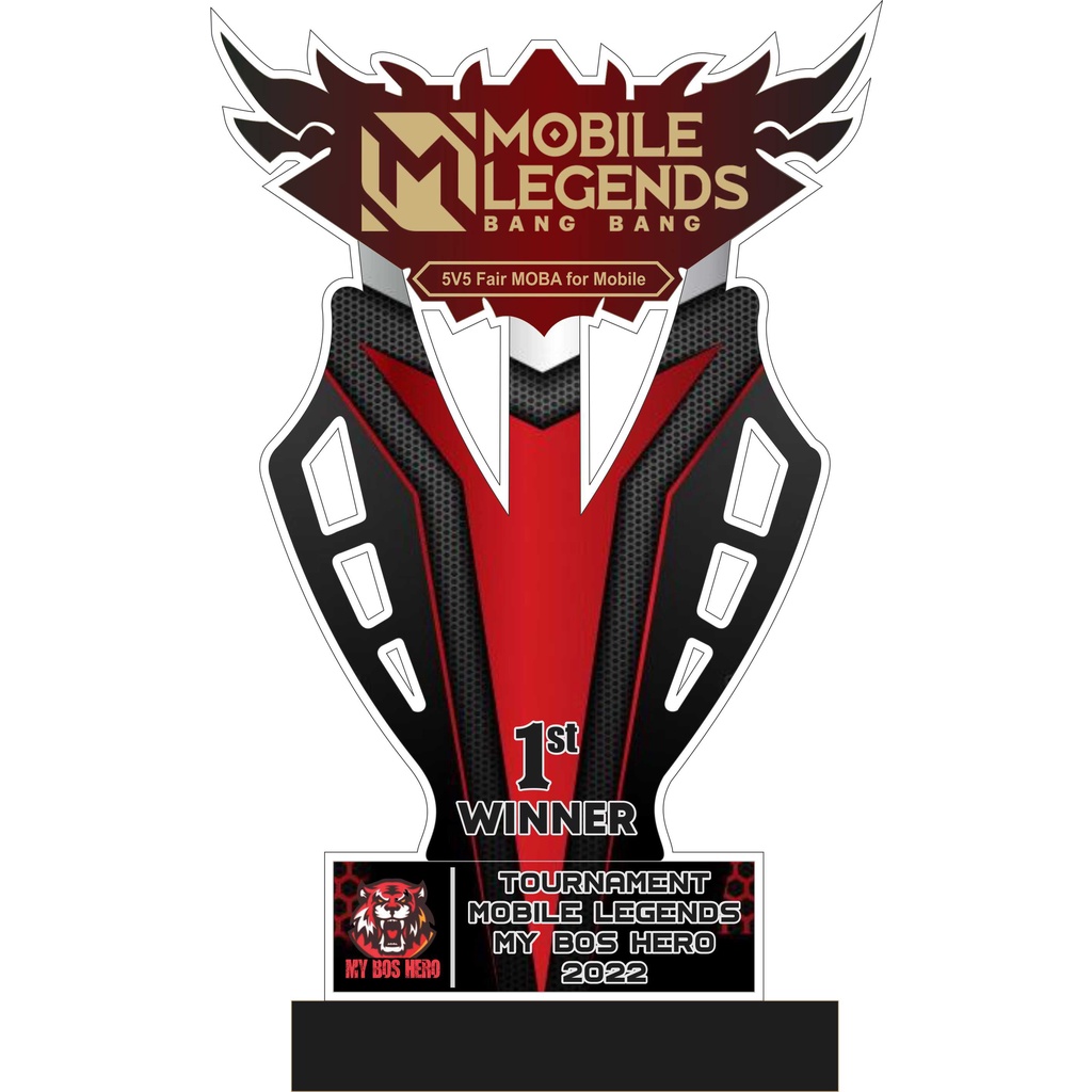 Jual Trophy Piala Plakat Mobile Legends Bahan Akrilik Mm Dan Mm Free Design Suka Suka Bisa