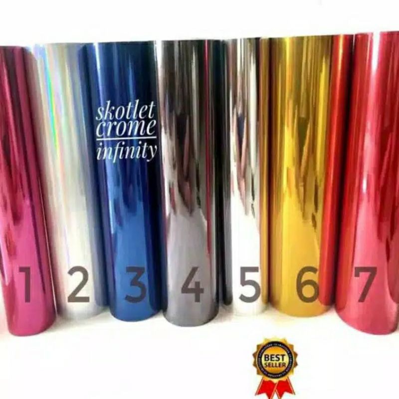 Jual sticker scotlet motor krom metalik lentur kualitas premium lebar ...