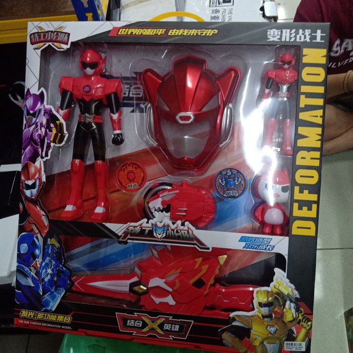 Jual Satu Set Mainan Power Ranger Senjata, Topeng dan jam Power ranger ...