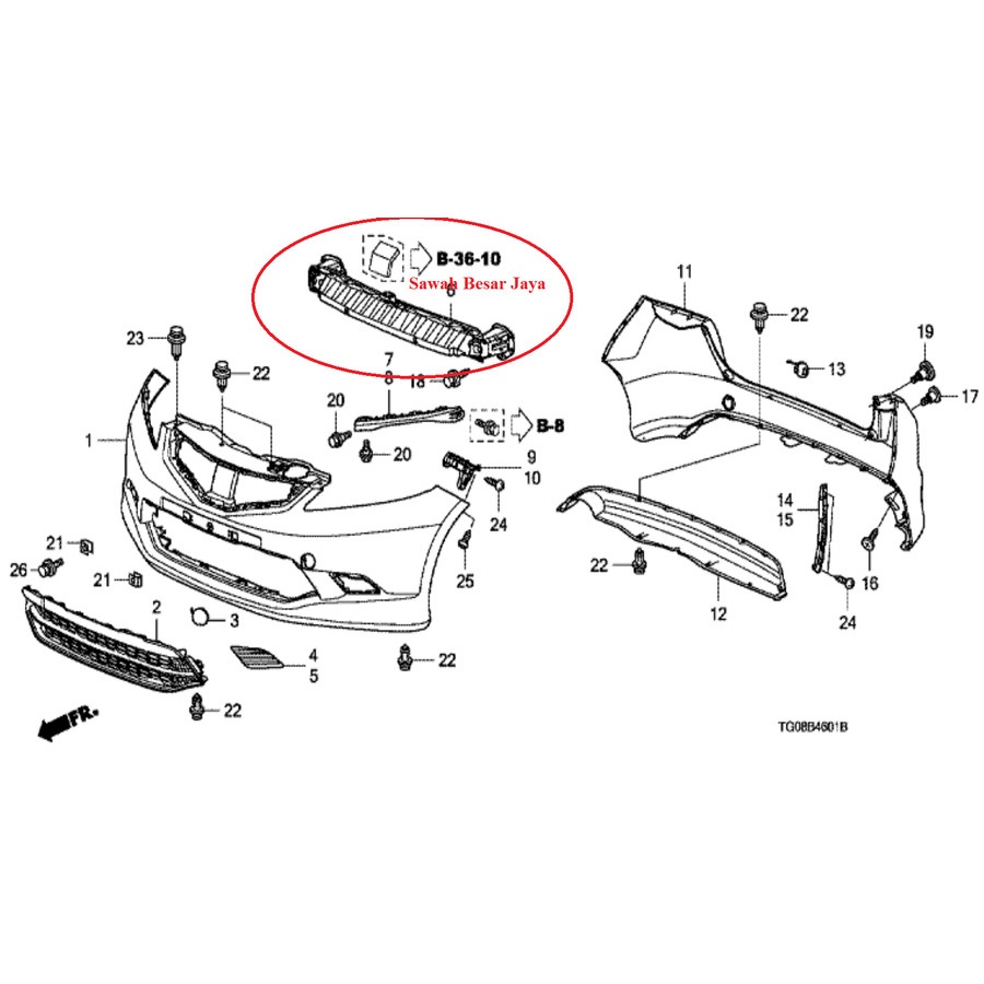 Jual Beam Comp Palang Besi Tulang Dudukan Bumper Bemper Depan Jazz S RS ...