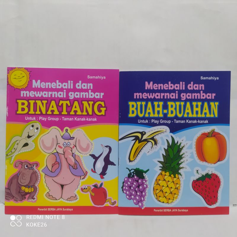 Jual Buku Menebali Dan Mewarnai Gambar Binatang And Buah Buahan Sj