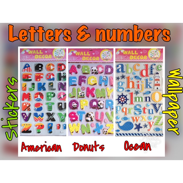 Jual Stiker stickers wallpaper walldecor angaka huruf anak | Shopee ...