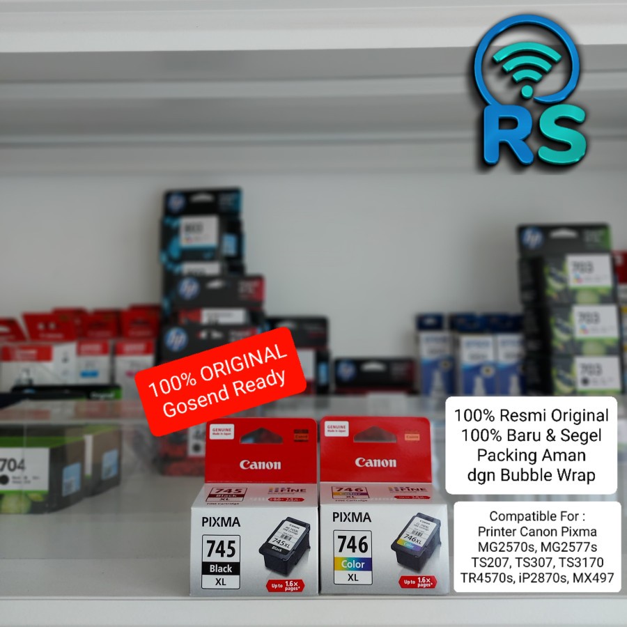 Jual Canon 745 746 XL Black Color Cartridge Tinta Hitam Warna Extra