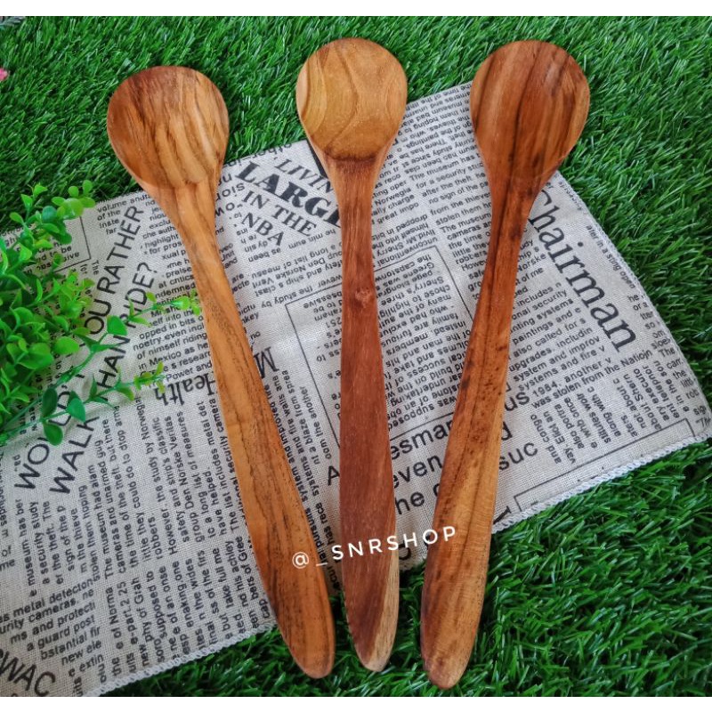 Jual Spatula Sendok Kayu Jati Cm Shopee Indonesia