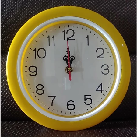 Jam Dinding 21cm bodi kuning angka kecil