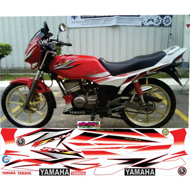 Jual Stiker. striping body yamaha rxz baru. rx z catalyzer warna merah ...