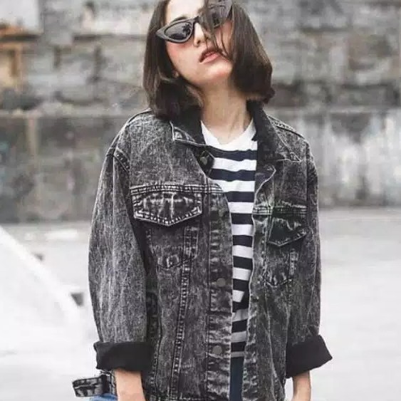 Jual Jaket Jeans Sandwash Black Pria Jaket Levi Sandwash Black Jaket Jeans Black Wash Big Size XXL XXXL Shopee Indonesia