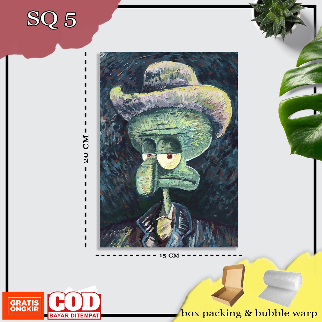 Jual Hiasan Dinding Spongebob Squarepants Minimalis Lukisan Squidward