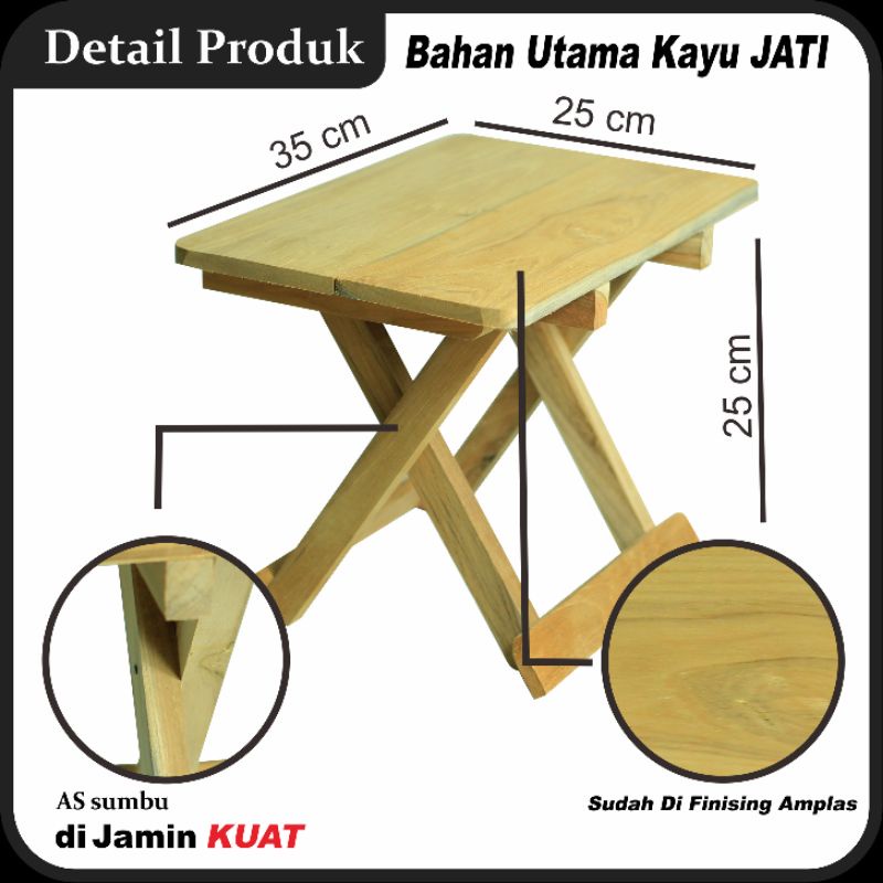 Jual Meja Lipat Portable Kayu Jati / Meja Belajar Lipat Kayu Jati ...