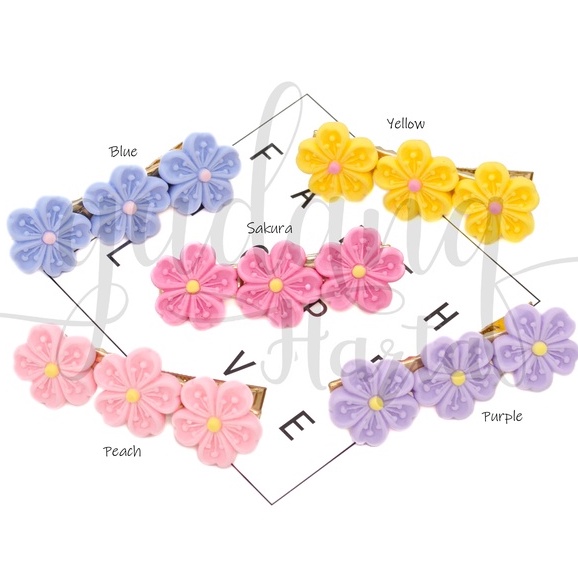Jual Jepit Rambut Three Sakura Hairclip Motif 3 Bunga Sakura GH 213056 ...