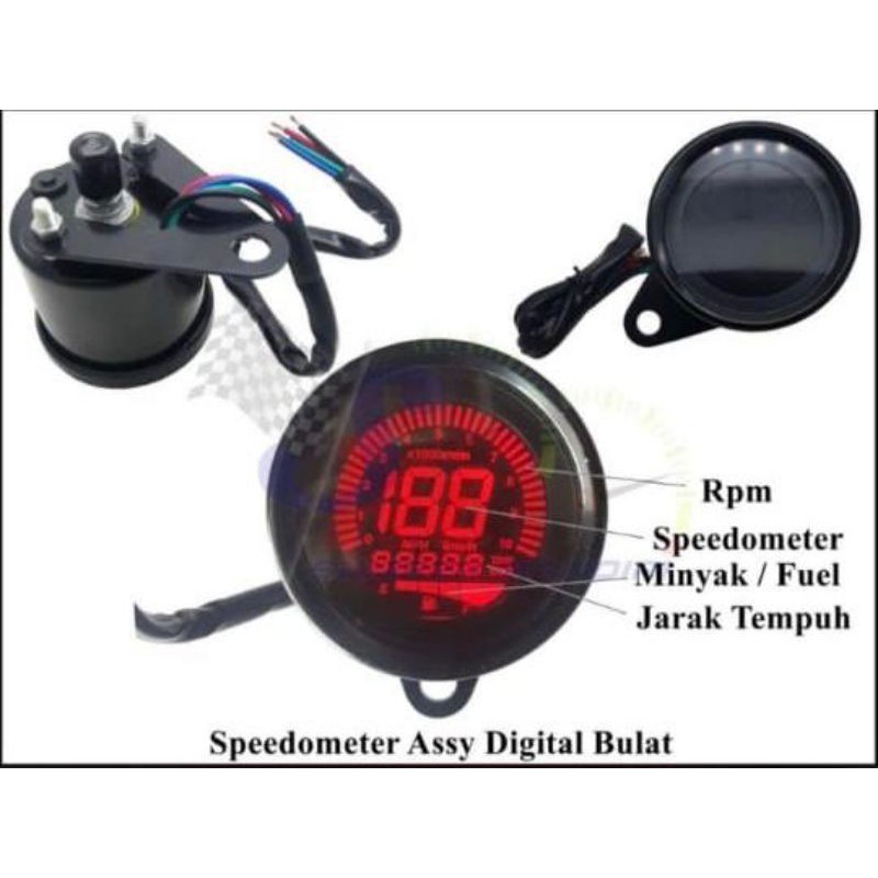 Jual Takometer rpm speedometer bensin digital universal speedometer ...