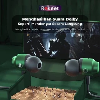 Earphone In-Ear Gaming Headset Handsfree Superbass Bass Stereo + Mic Microphone