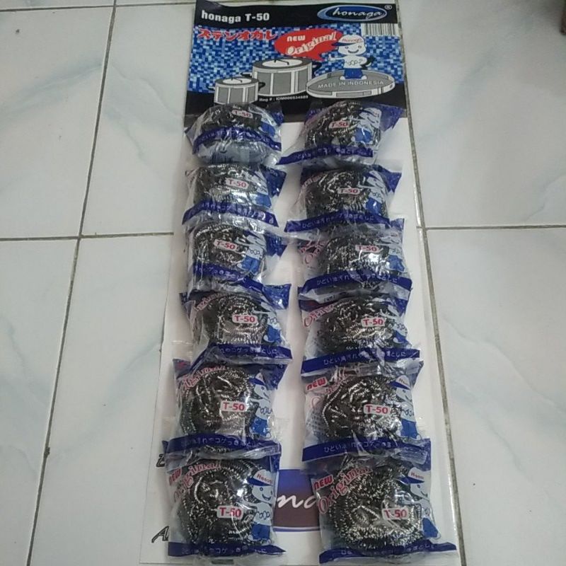 Jual Honaga T-50 gosok panci stenlis ( isi 12 pcs ) | Shopee Indonesia