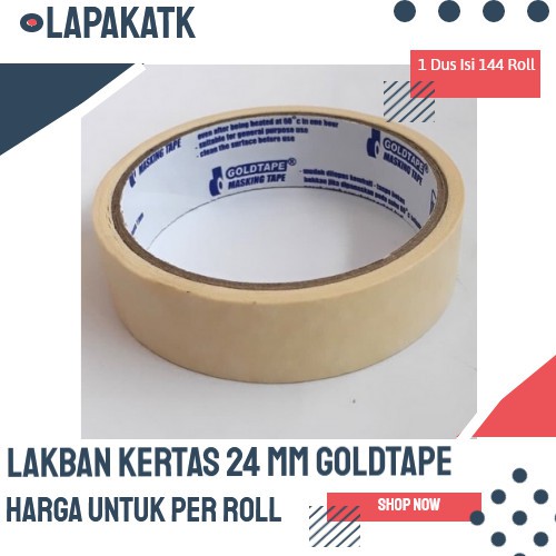 Jual Lakban kertas 24mm / masking tape 24mm Goldtape | Shopee Indonesia