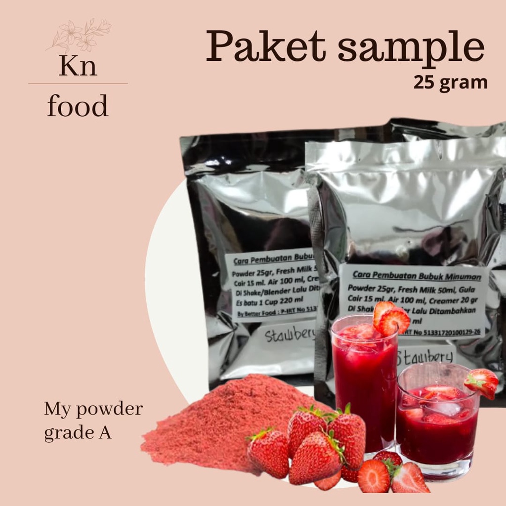 Jual Paket Sampel 25 Gram My Powder Grade A Minuman Rasa Strawberry ...