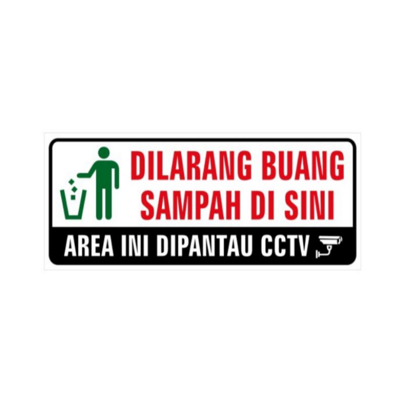 Jual Stiker Dilarang Buang Sampah Disini Stiker Himbau Dilarang Stiker Sampah Uk 23x10cm 3873