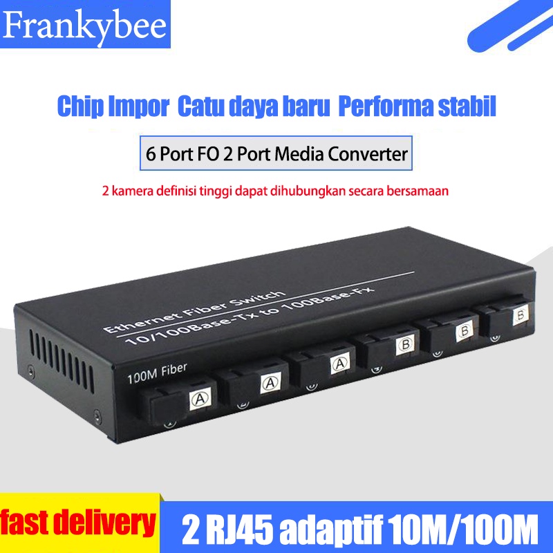 Jual Media Converter 10/100M 6 Port FO 2 Port LAN Ethernet Fiber Switch ...