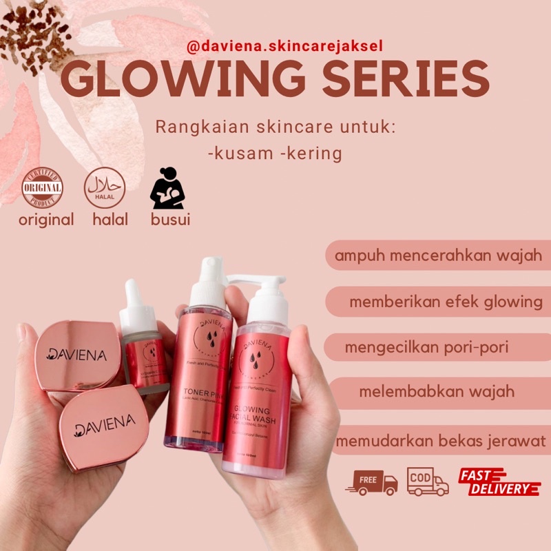 Jual Paket Glowing Series Daviena Skincare Paket Skincare Glowing