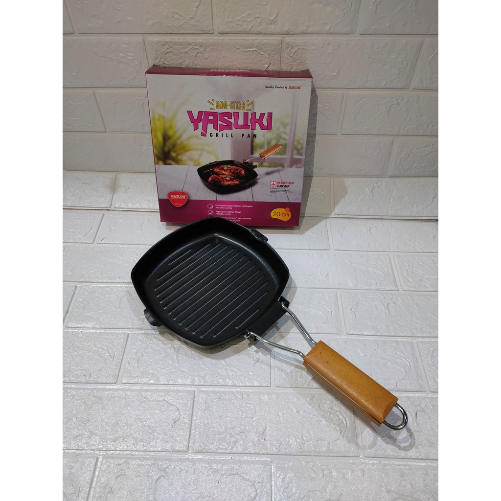 YASUKI GRILL PAN MASPION TEFLON GRILL ALAT PEMANGGANG PEMANGGANG  KUALITAS