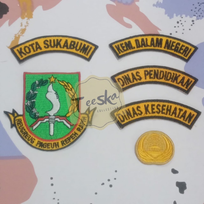 Jual Set Bet Badge Logo Dan Lokasi Bordir Seragam Pdh Khaki Pns Pria Atau Wanita Kota Sukabumi