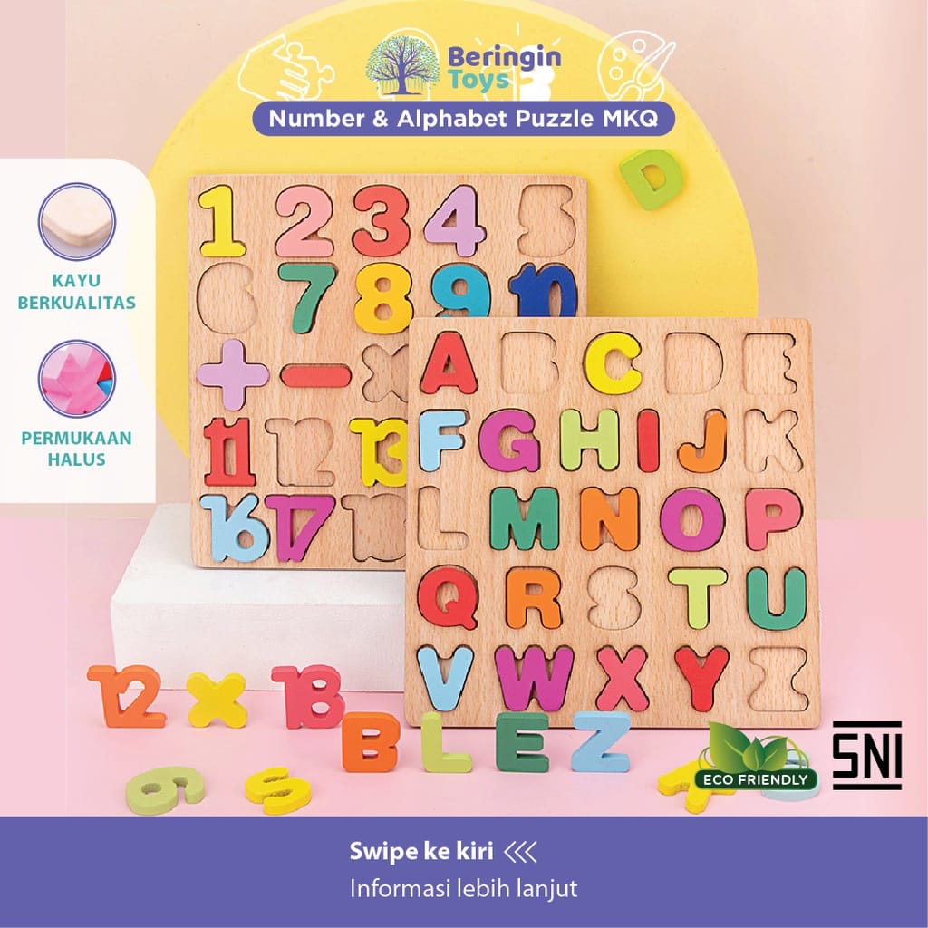 Jual Mainan Edukasi - Number & Alphabet Puzzle / Puzzle Angka dan Huruf ...