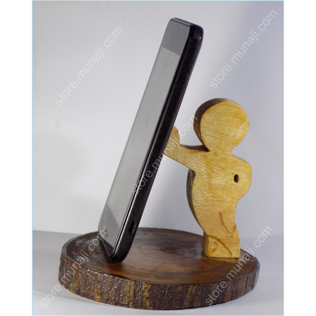 Jual Dudukan Hp Dari Kayu Bentuk Unik Wong Gaya Wooden Phone Stands