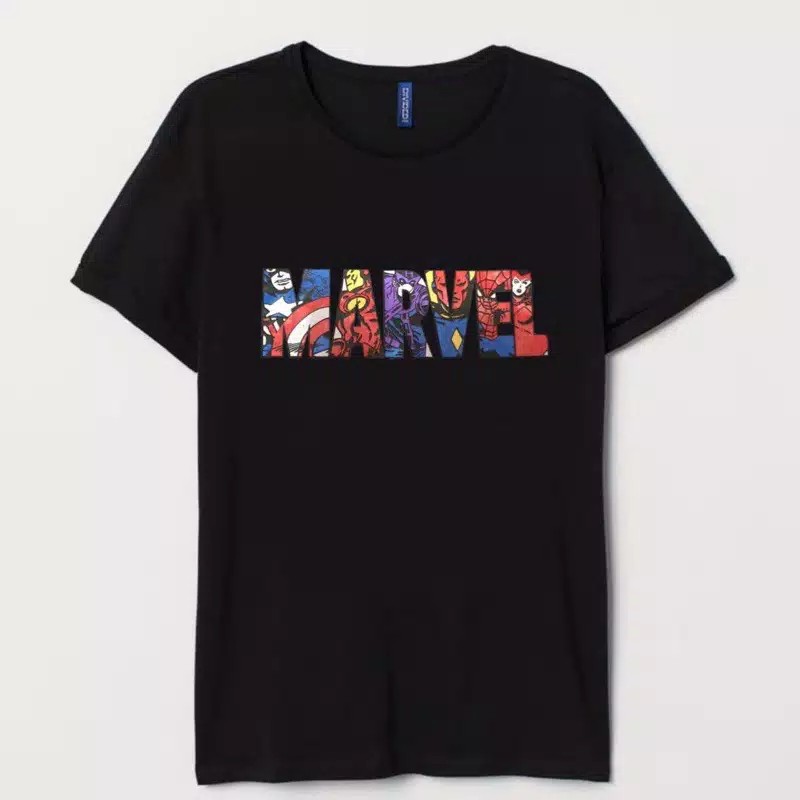 H M Marvel Printed T Shirt Original T shirt Tees Baju Kaos HnM Marvel Original HM Divided
