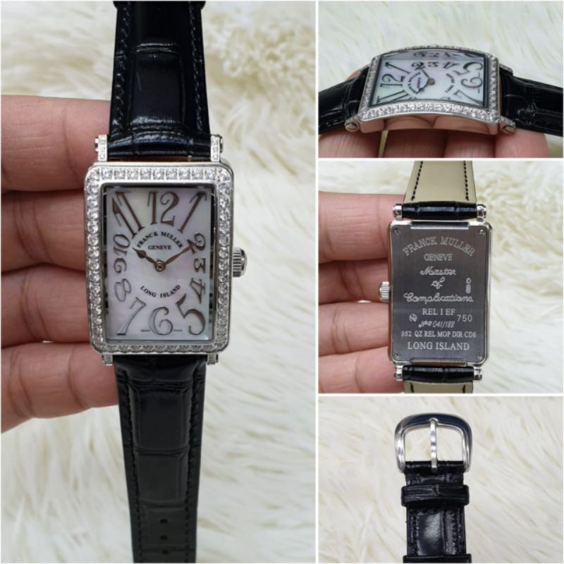 jam tangan wanita franck muller batre body steel tali kulit