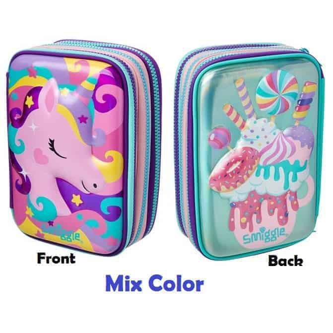 Smiggle Fab Triple Up Hardtop Pencil Case Unicorn Party Back to School