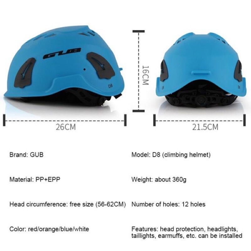 Jual Helm Gub D8 safety work rock climbing rafting caving outbound ...