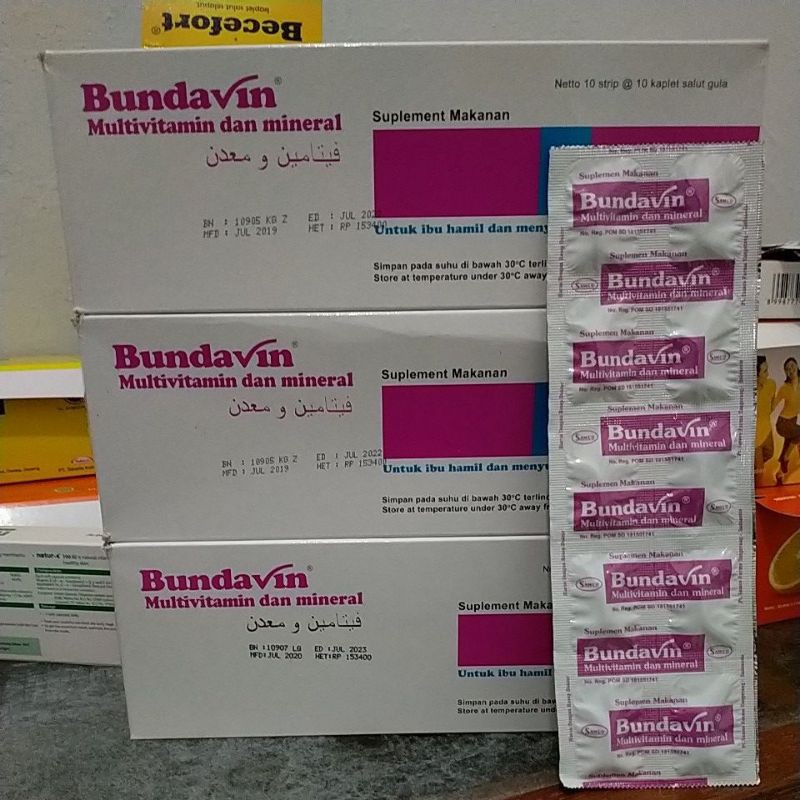 Jual BUNDAVIN MULTIVITAMIN IBU HAMIL /HARGA PERSTRIP ISI 10 TAB ...