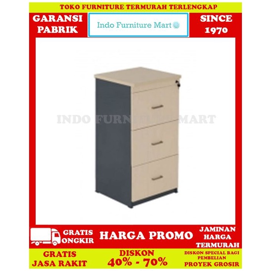 Jual FreOnkir Lemari Arsip Filing Cabinet Kantor Indachi Dfc 333 Pf 3 ...