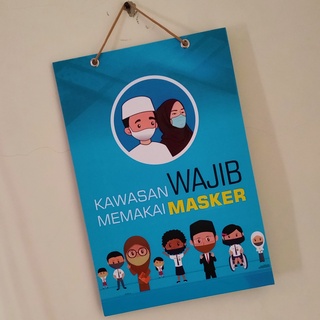 Jual Poster Gantung - Poster Wajib Memakai Masker - Hard Poster ...